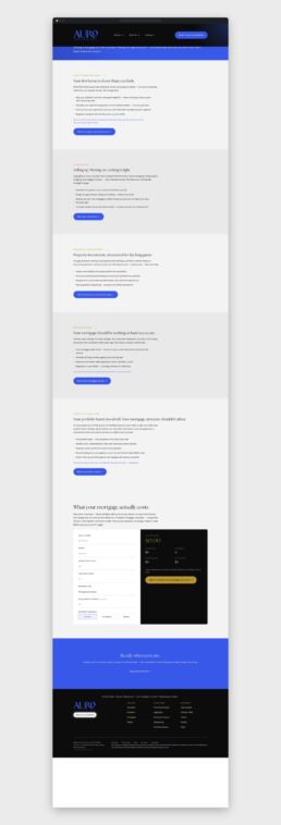 Auro mortgages page, full length