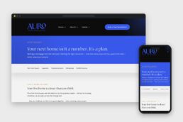 Auro mortgages page on a laptop and a phone