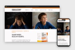 Equazen website shown on a laptop browser and a phone